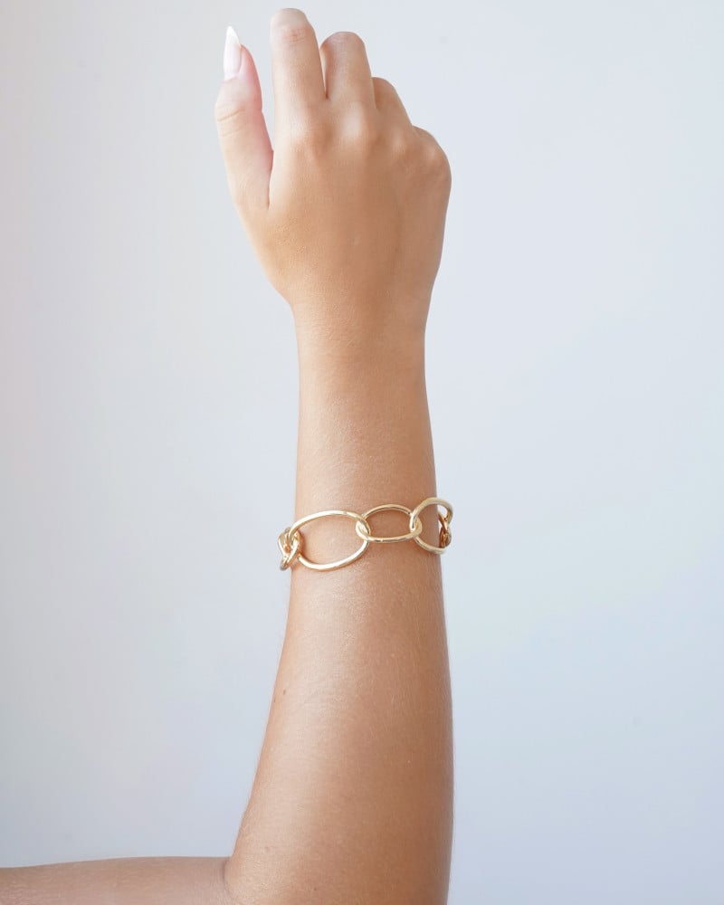 Bracelete Elos 22 mm Banho Dourado