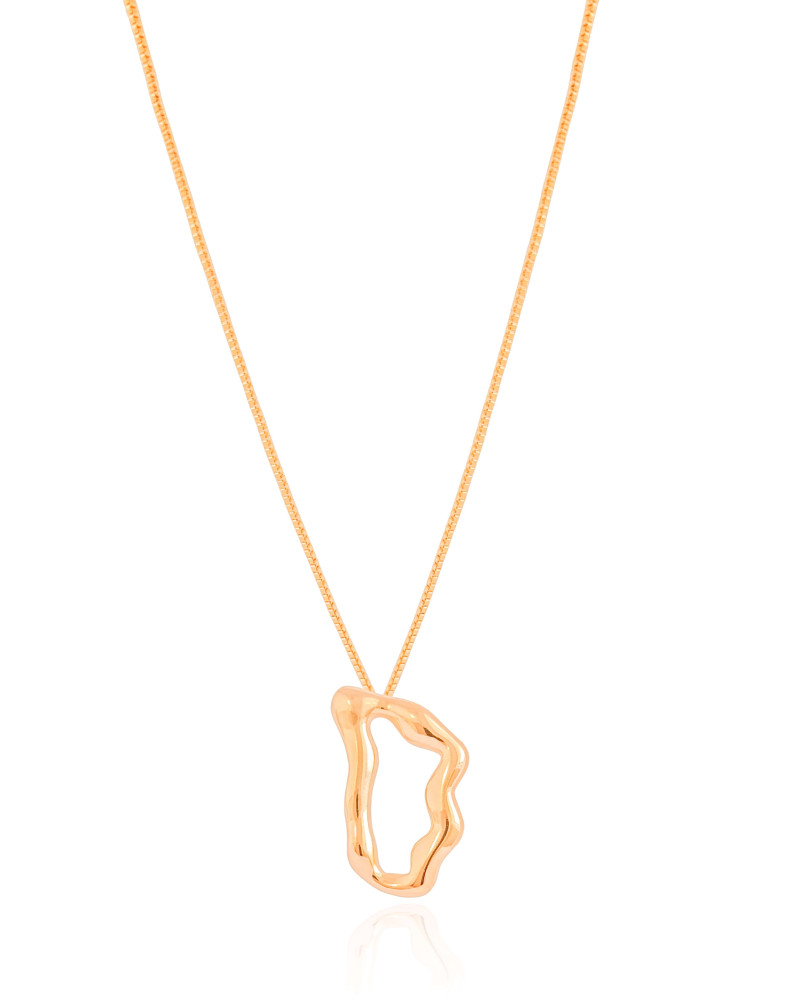 Gargantilha Veneziana Orgânico Vazado Banhado a Ouro 18K - 45 cm