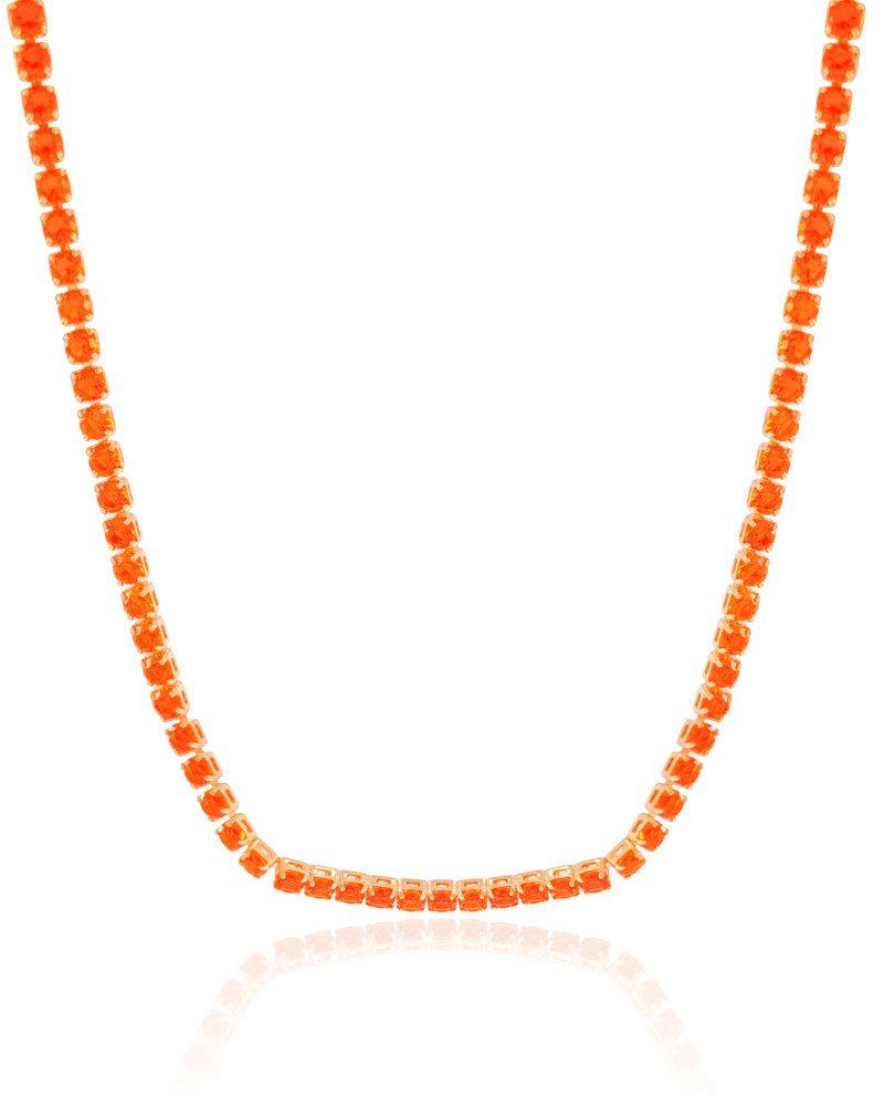 Choker Riviera Citrino 3 mm Banhado a Ouro 18K