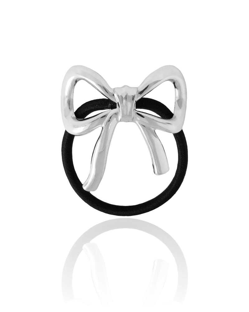 Pony Cuff Laço Banho Branco