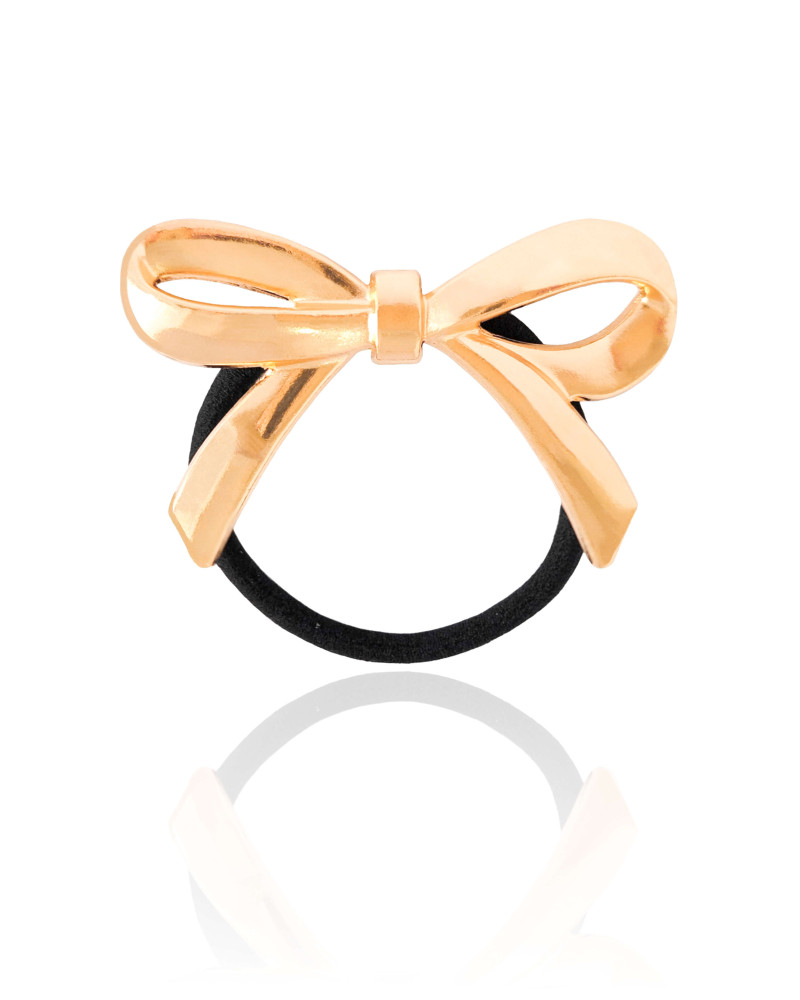 Pony Cuff Laço 4.0 cm Banho Dourado