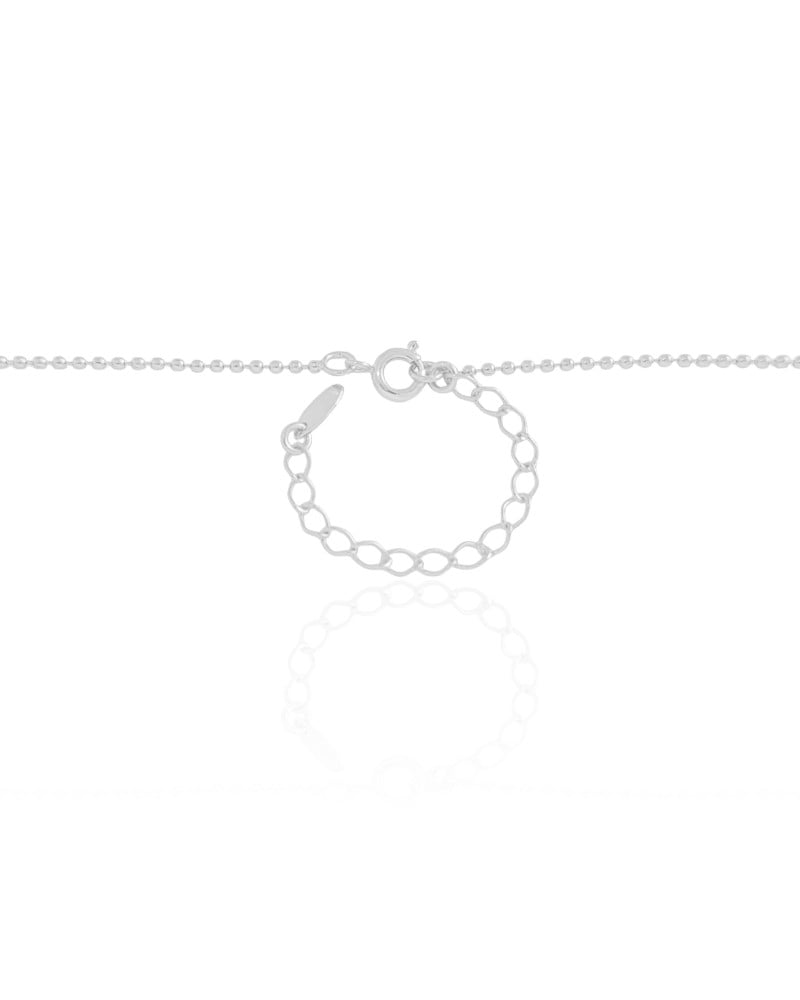 Gargantilha Longa Bolinhas 1.5 mm Ródio Branco