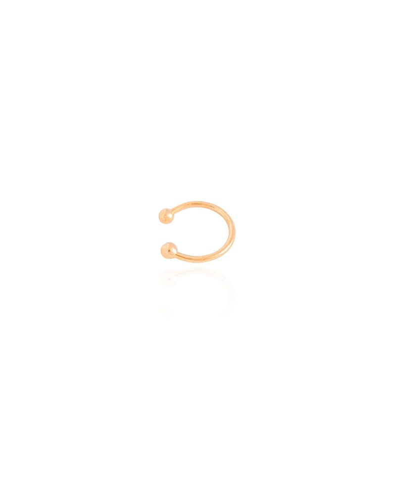 Piercing Liso Duas Bolinhas Banhado a Ouro 18K