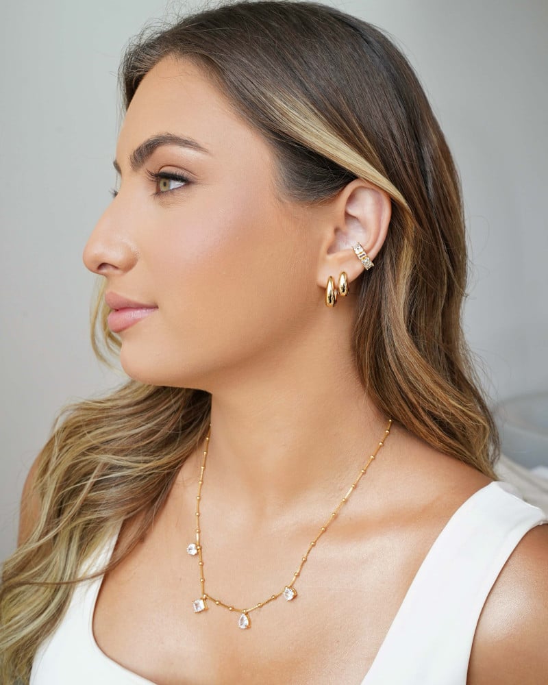 Brinco Argola Click em U Lisa 1.6 cm Banhado a Ouro 18K