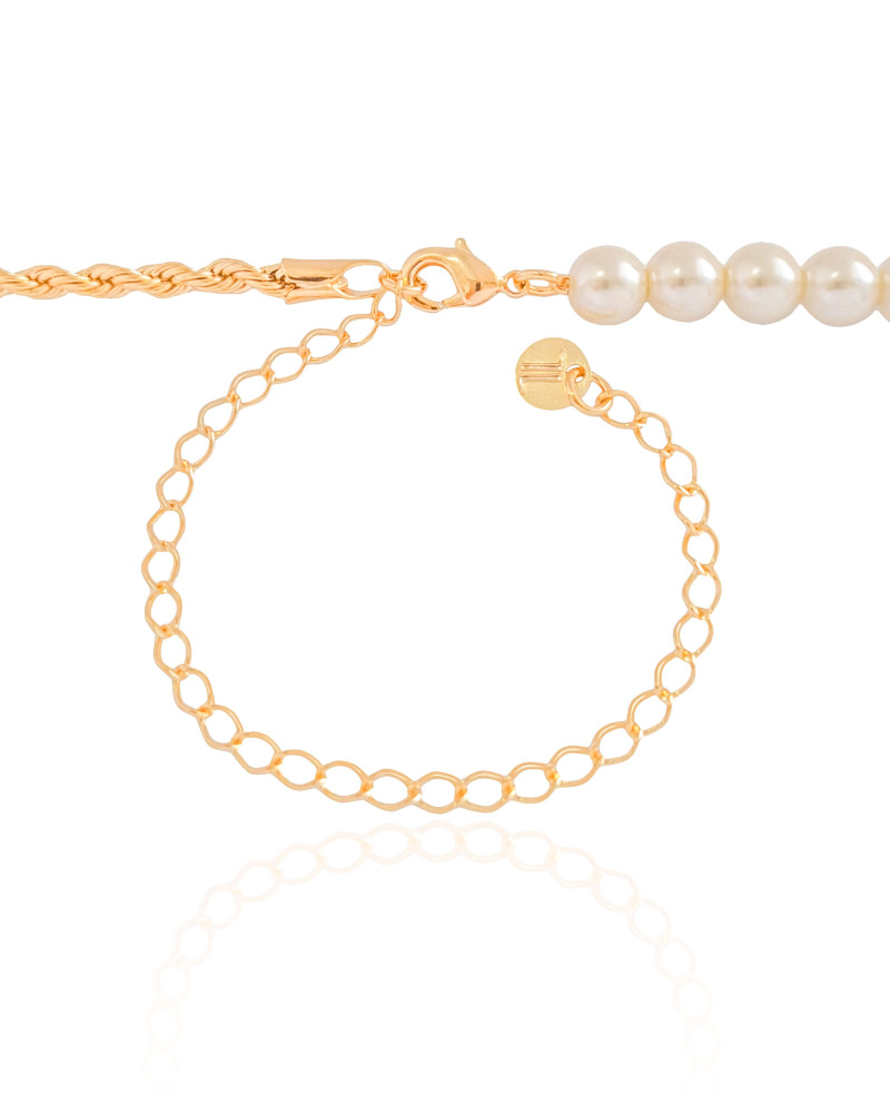 Choker Pérolas Cordão Baiano Banhado a Ouro 18K