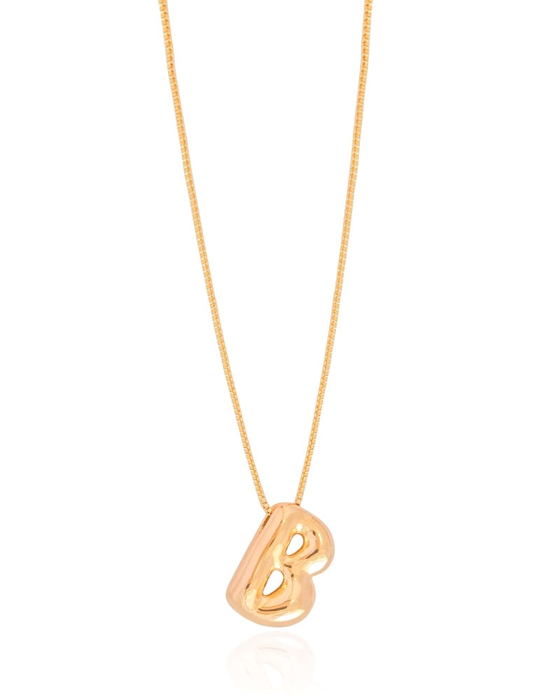 Gargantilha Veneziana Letra B 1.7 cm Bolha Banhado a Ouro 18K - 45 cm