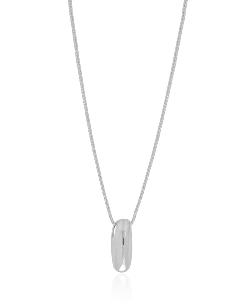 Gargantilha Veneziana Letra I 1.7 cm Bolha Ródio Branco - 45 cm