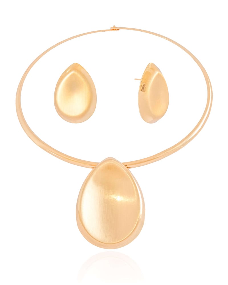 Conjunto Gota Fosca Banho Dourado