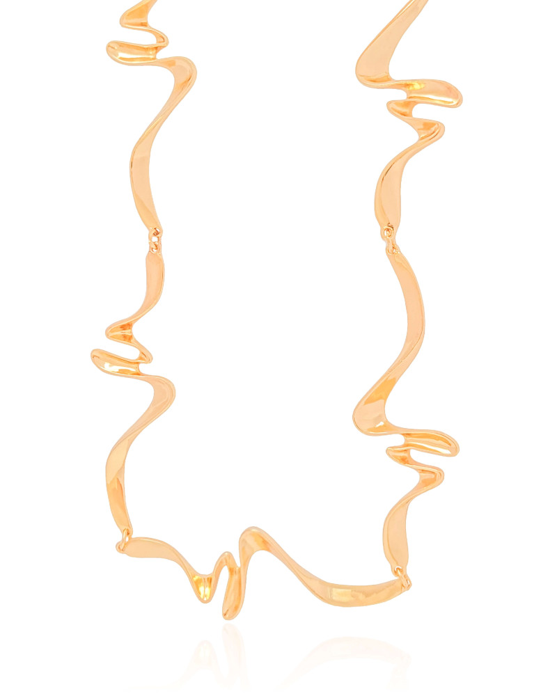 Gargantilha Irregular Orgânica Banho Dourado