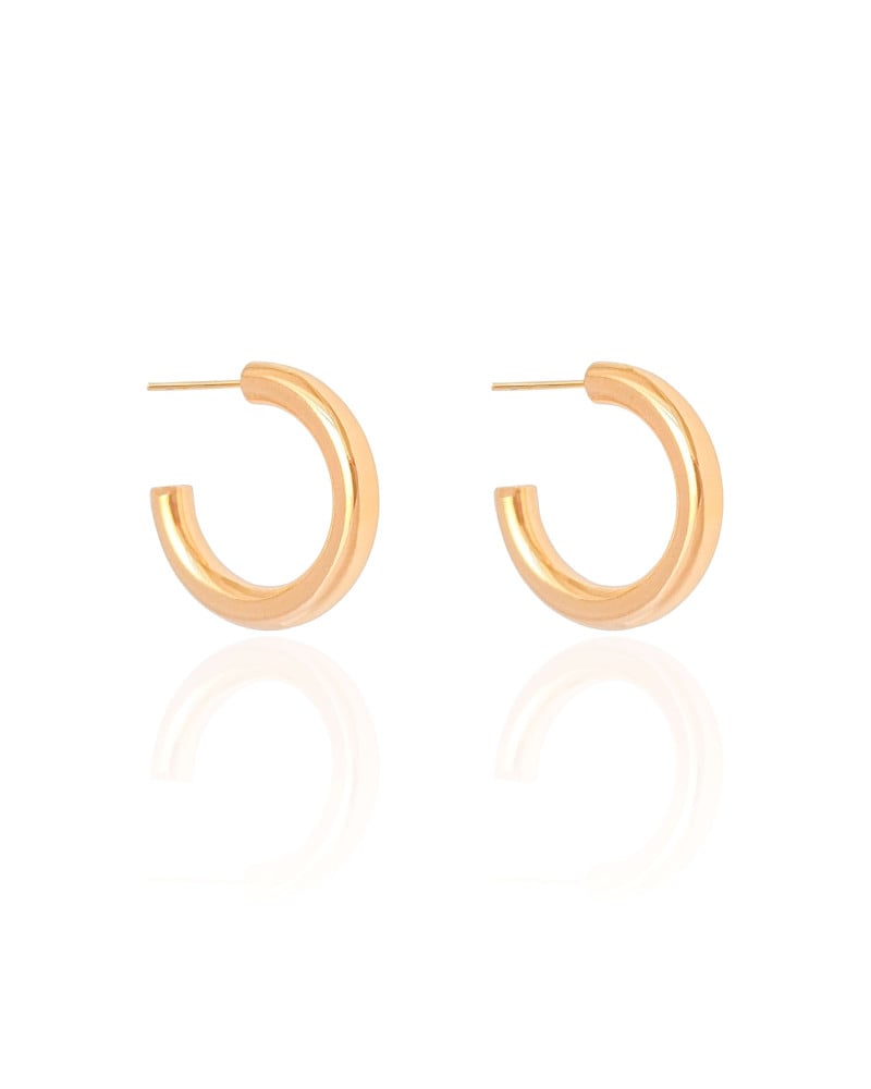 Brinco Argola Tubo Lisa 2.3 cm Banhado a Ouro 18K