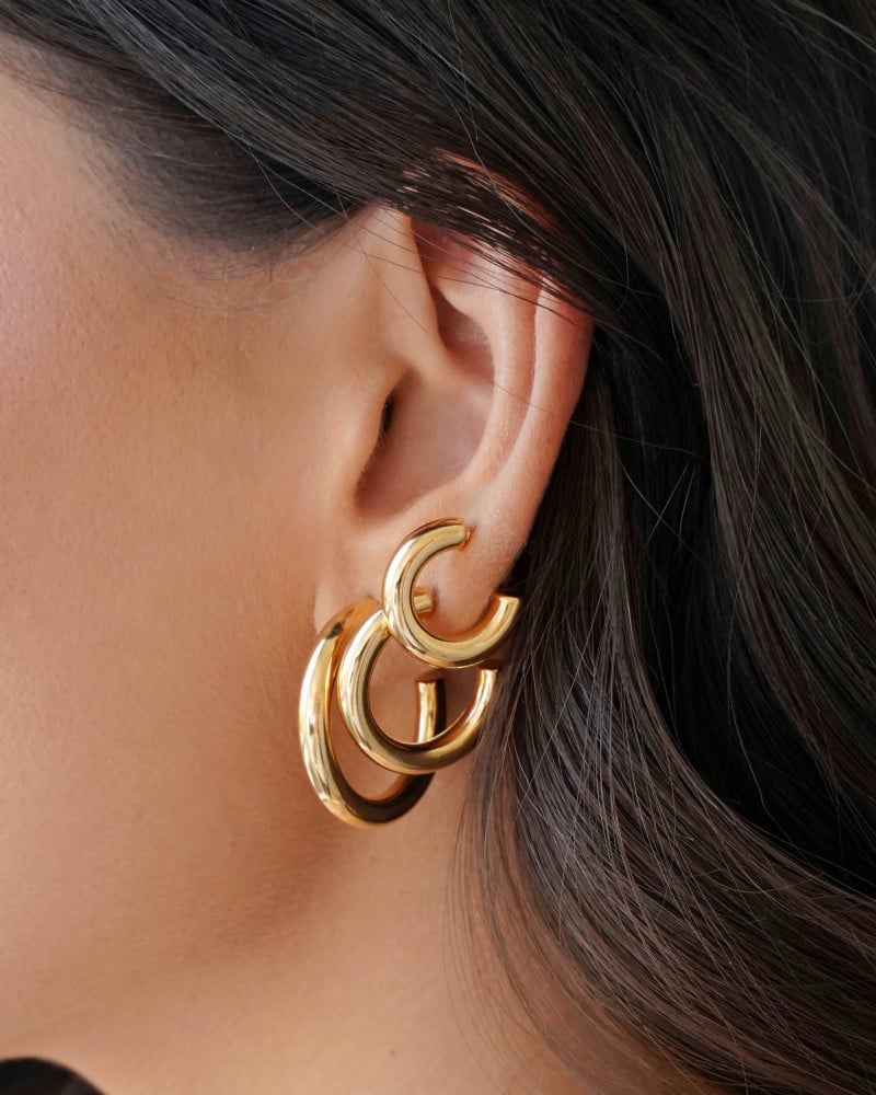 Brinco Argola Tubo Lisa 1.8 cm Banhado a Ouro 18K