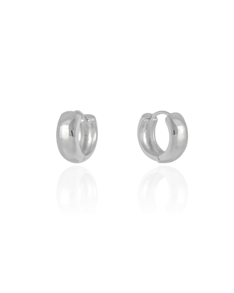Brinco Argola Click Lisa 1.6 cm Ródio Branco