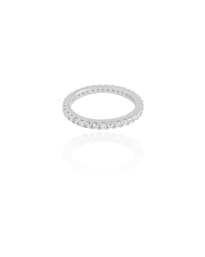 Anel Cravejado Cristal Tamanho 18 Ródio Branco