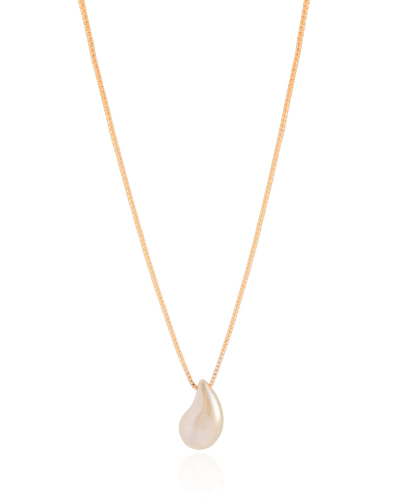 Gargantilha Veneziana Gota Pérola Banhado a Ouro 18K - 45 cm