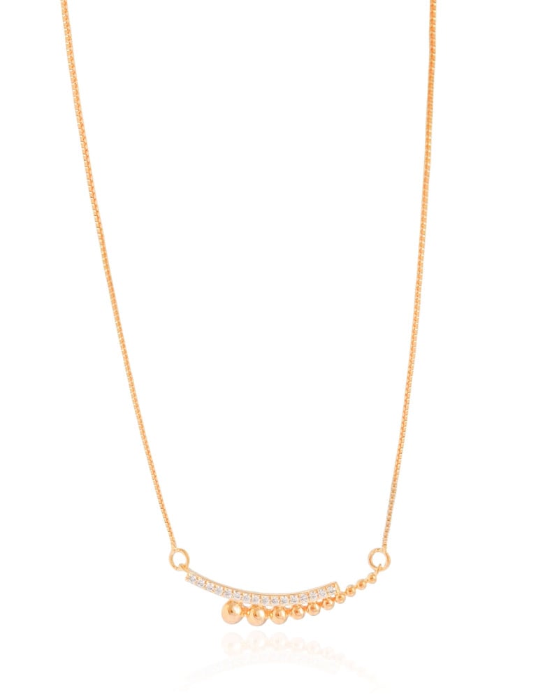 Gargantilha Veneziana Bolinhas Cravejado Cristal Banhado a Ouro 18K - 45 cm