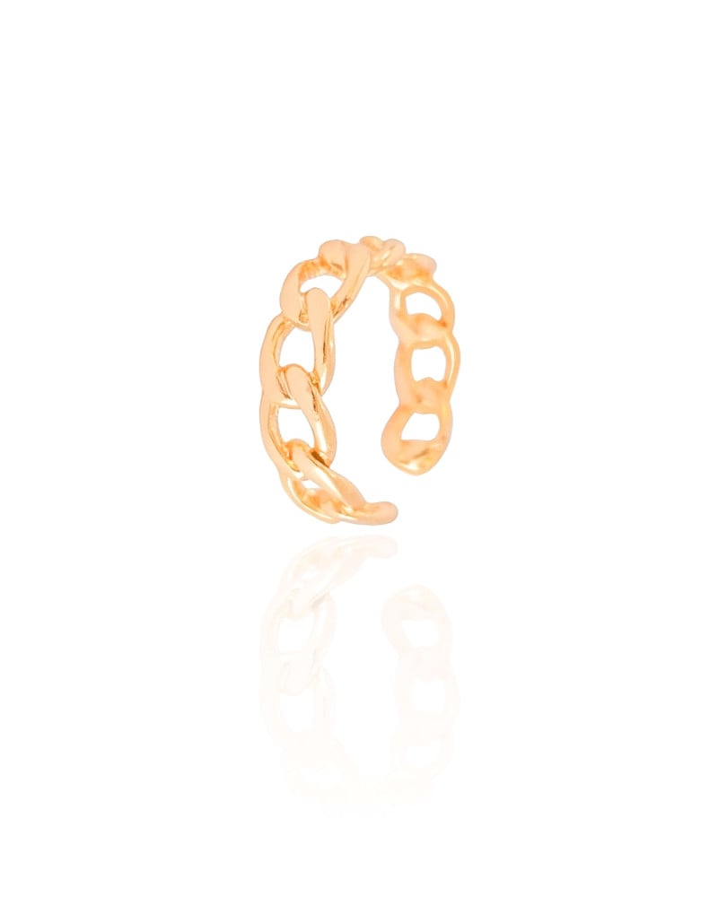 Anel Ajustável Grumet Tamanho G Banhado a Ouro 18K