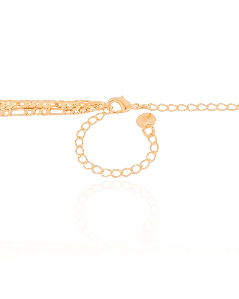 Gargantilha Tripla Grumet Banhado a Ouro 18K