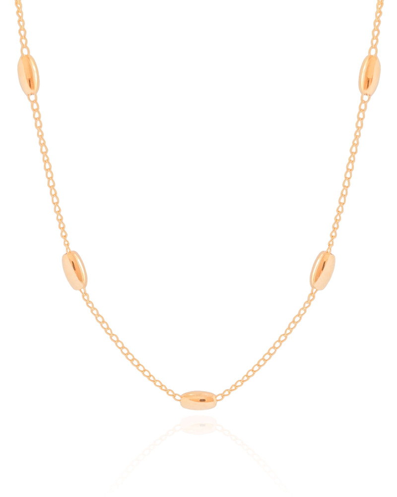 Choker Elos Gomos Lisos 4 mm Banhado a Ouro 18K