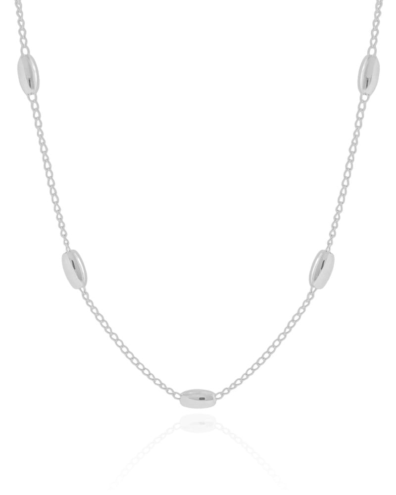 Choker Elos Gomos Lisos 4 mm Ródio Branco