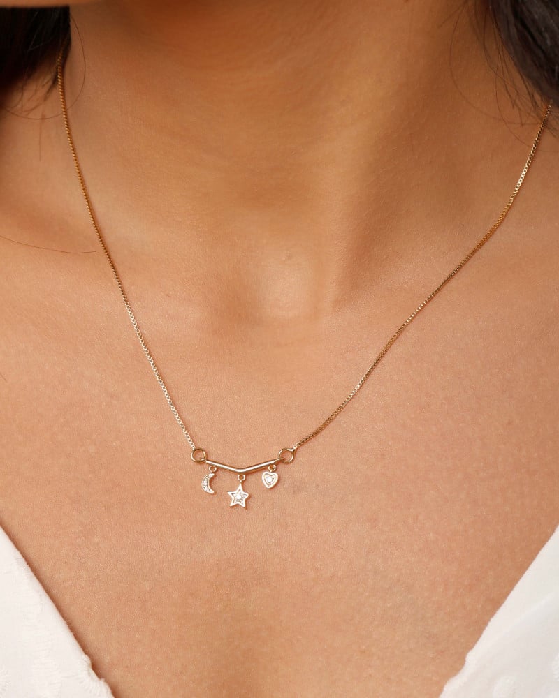 Gargantilha Veneziana Céu Pontos de Luz Cristal Banhado a Ouro 18K - 45 cm