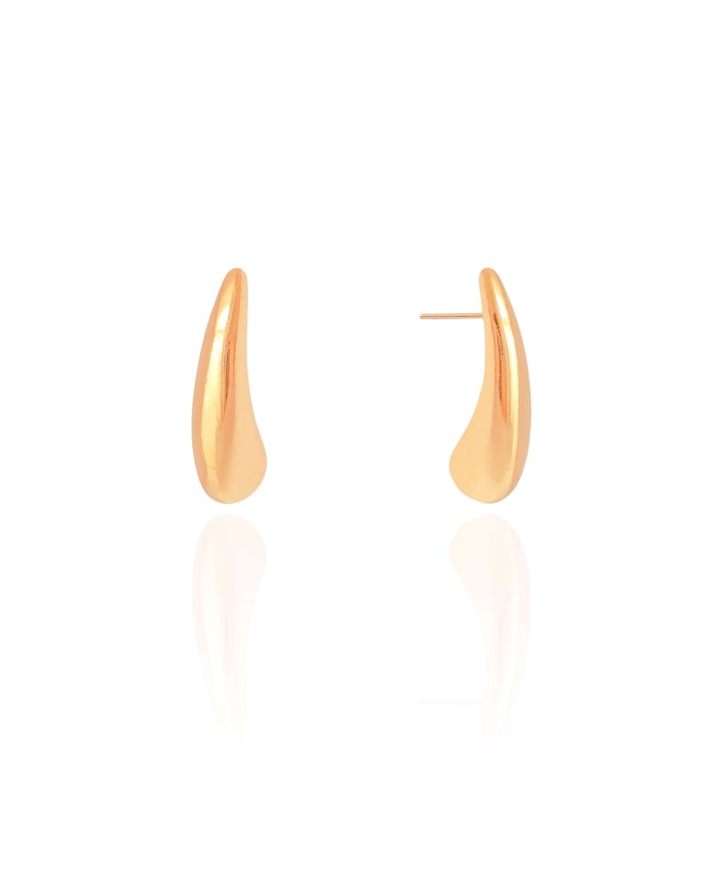 Brinco Gota Lisa 2.6 cm Banhado a Ouro 18K