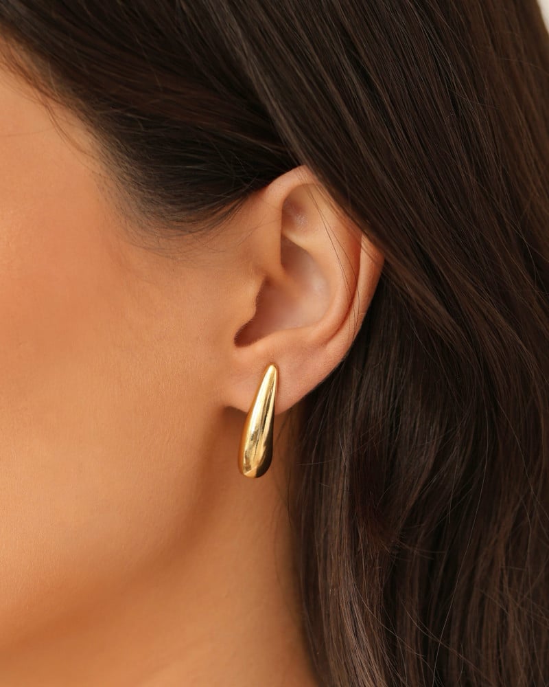Brinco Gota Lisa 2.6 cm Banhado a Ouro 18K