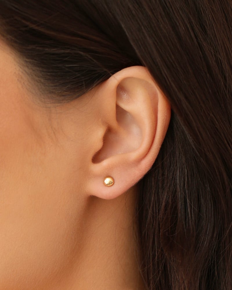 Brinco Redondo Liso 4 mm Banhado a Ouro 18K