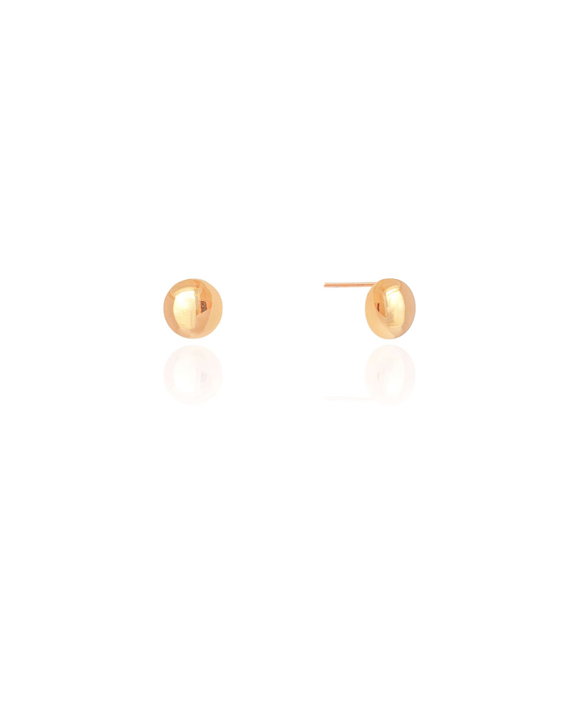 Brinco Redondo Liso 8 mm Banhado a Ouro 18K