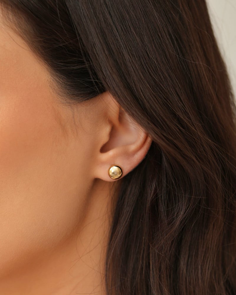 Brinco Redondo Liso 8 mm Banhado a Ouro 18K