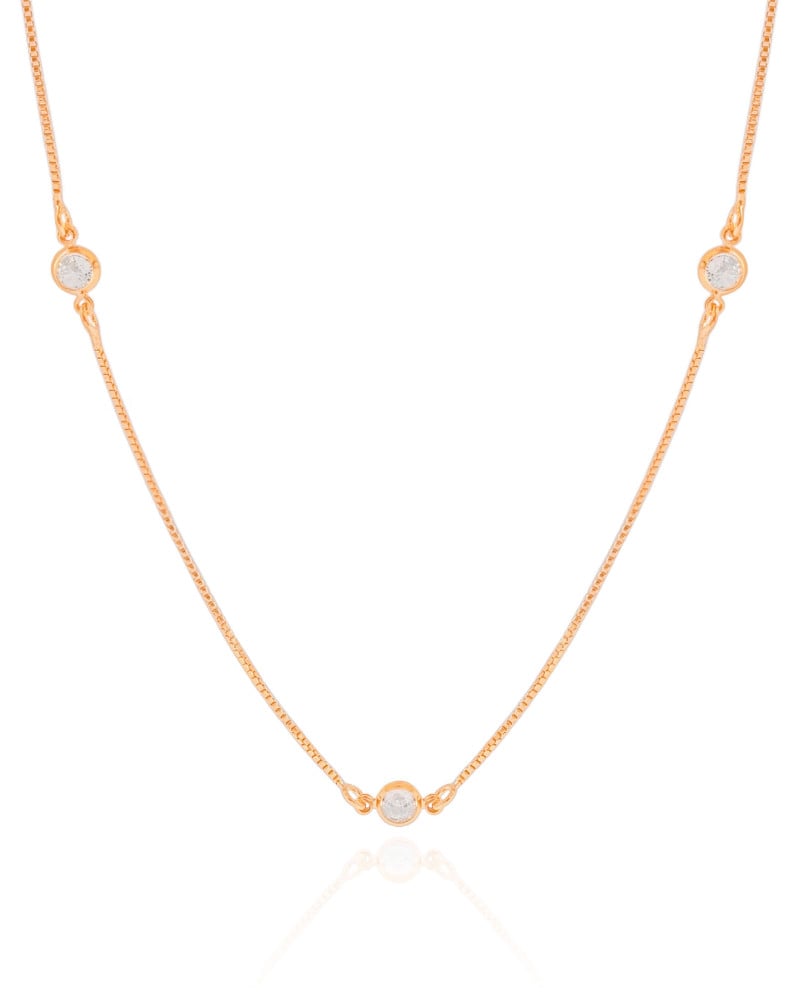 Choker Veneziana Pontos de Luz Cristal Banhado a Ouro 18K