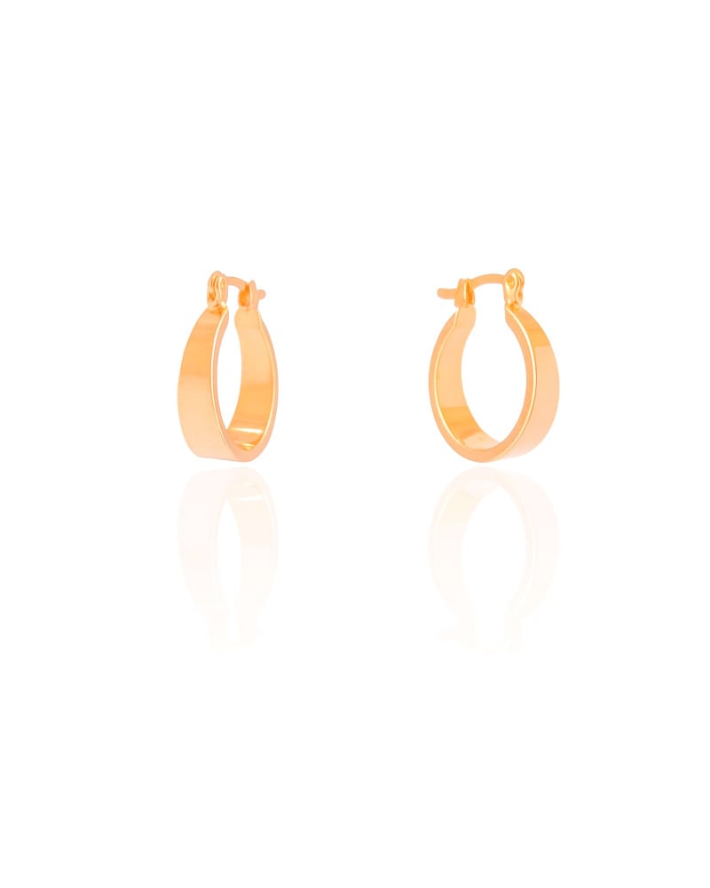 Brinco Argola Fecho Italiano Oval Lisa 2.1 cm Banhado a Ouro 18K