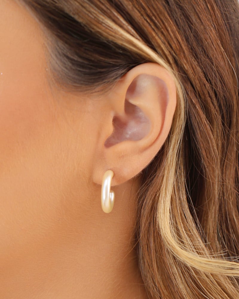 Brinco Argola Pérola 2.0 cm Banhado a Ouro 18K
