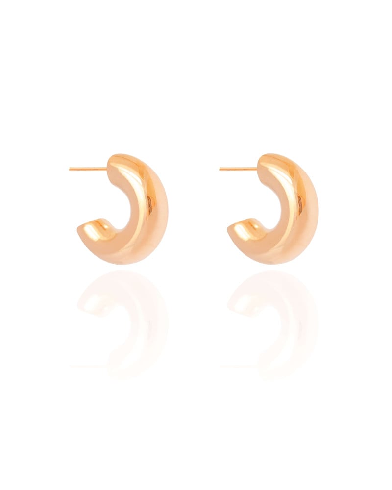 Brinco Argola Tubo Lisa ABS 2.1 cm Banhado a Ouro 18K