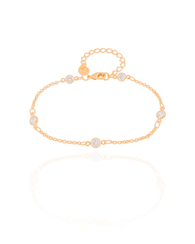 Pulseira Elos Pontos de Luz Cristal Banhado a Ouro 18K