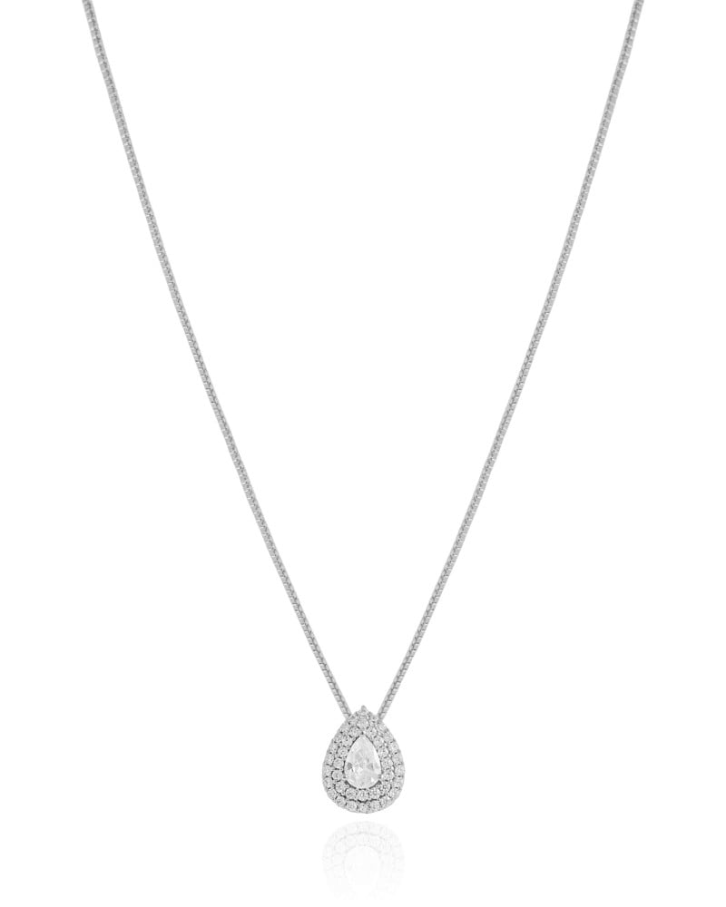 Gargantilha Veneziana Gota Cravejada Cristal Ródio Branco - 40 cm