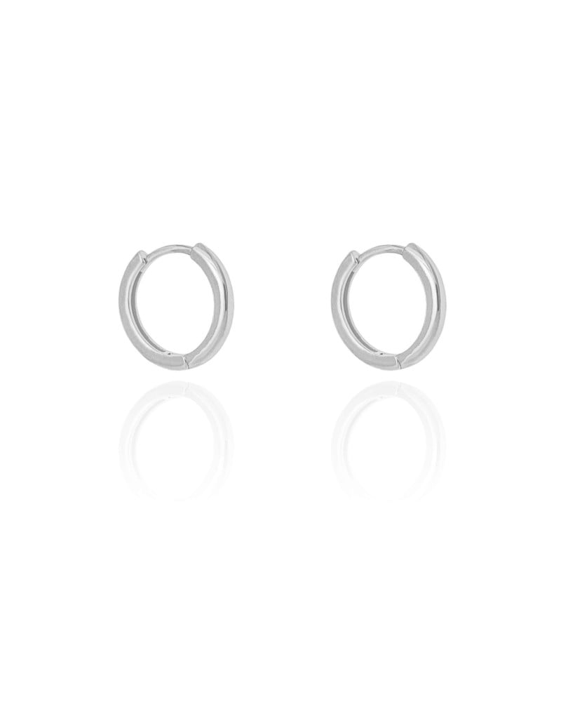 Brinco Argola Click Lisa 1.6 cm Ródio Branco