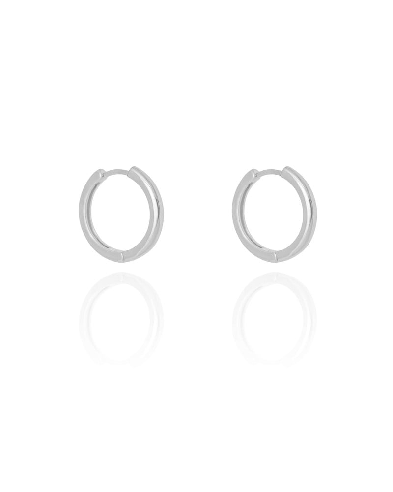 Brinco Argola Click Lisa 1.8 cm Ródio Branco