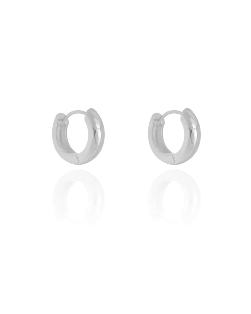 Brinco Argola Click Lisa 1.7 cm Ródio Branco