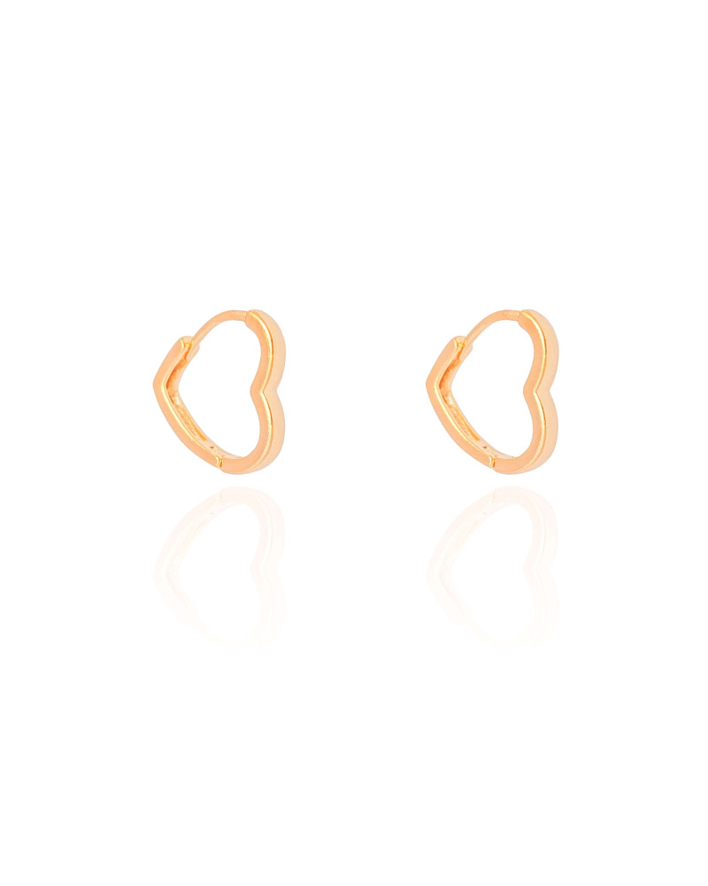 Brinco Argola Click Coração 1.7 cm Banhado a Ouro 18K