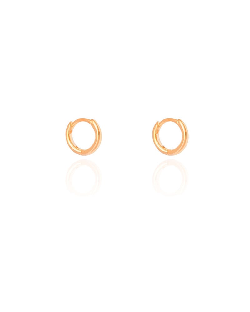 Brinco Argola Click Lisa 1.1 cm Banhado a Ouro 18K