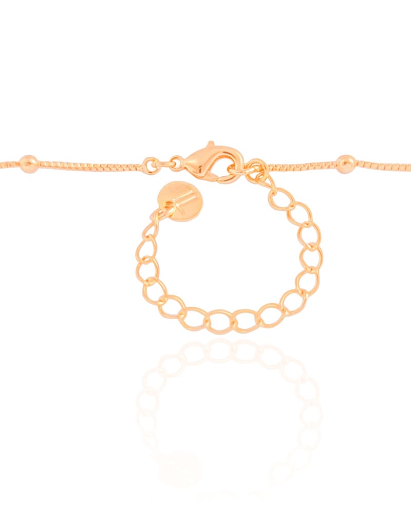 Gargantilha Gravata Bolinhas Coração Mãe Cravejado Cristal Banhado a Ouro 18K - 45 cm