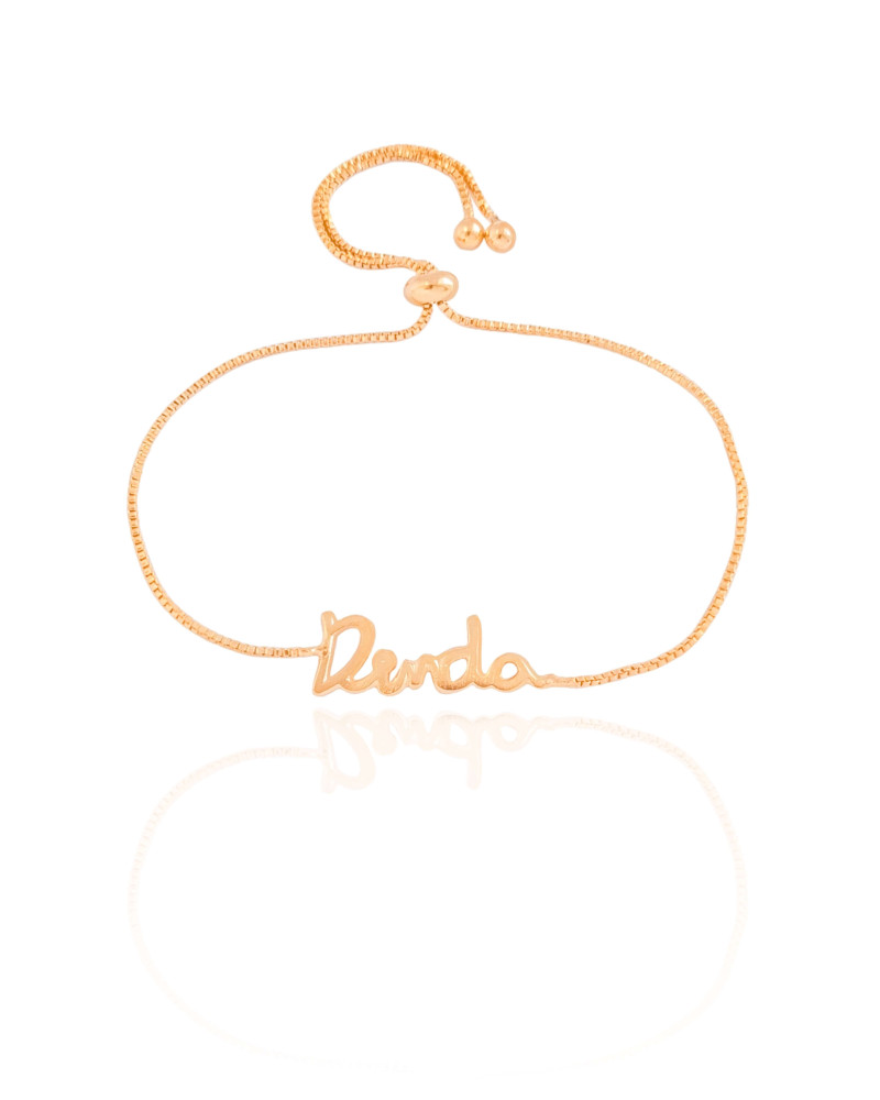 Pulseira Veneziana Dinda Fecho Gravata Banhado a Ouro 18K