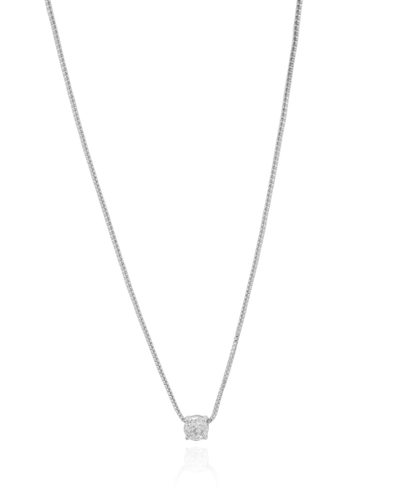 Gargantilha Veneziana Ponto de Luz Cristal 5 mm Ródio Branco - 45 cm