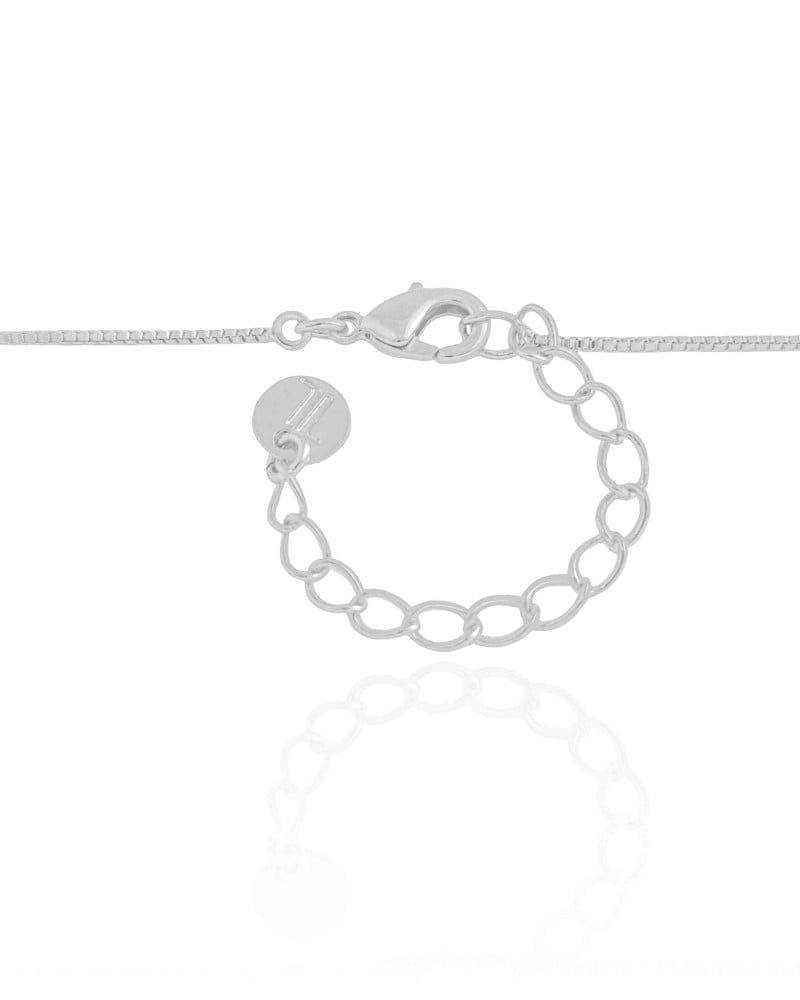 Gargantilha Veneziana Ponto de Luz Cristal 5 mm Ródio Branco - 45 cm