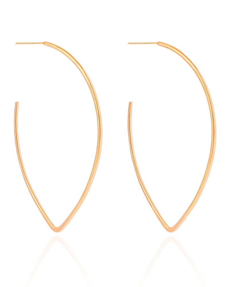 Brinco Elíptico Fio 7.1 cm Banhado a Ouro 18K