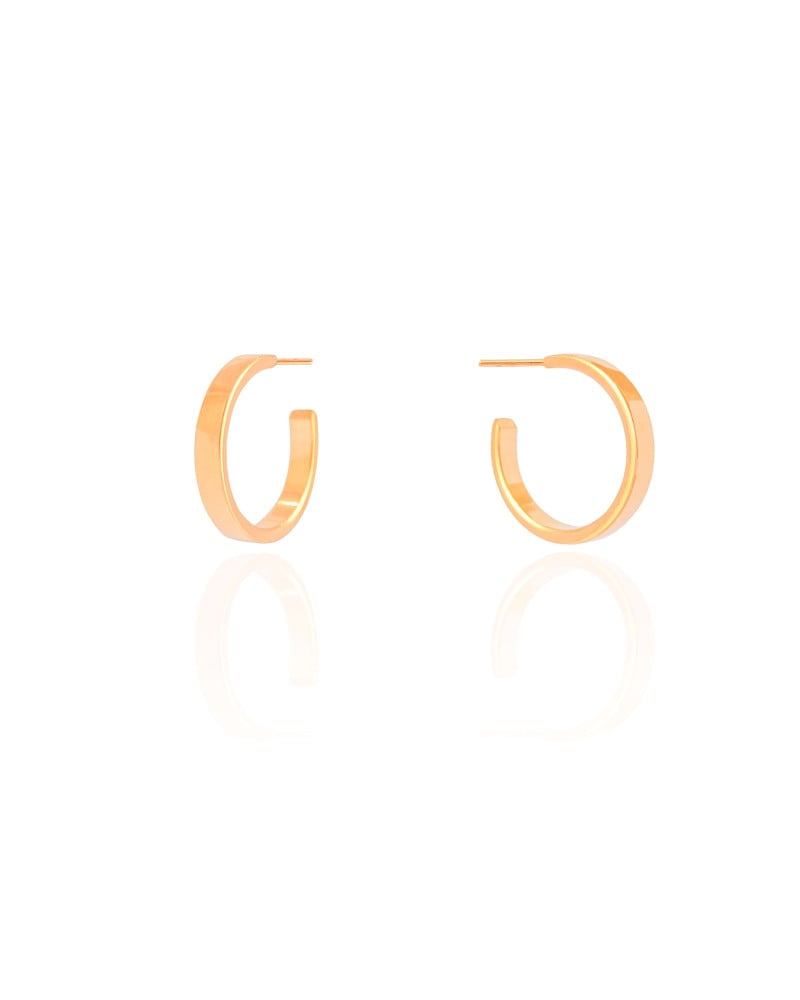 Brinco Argola Reta Lisa 1.9 cm Banhado a Ouro 18K