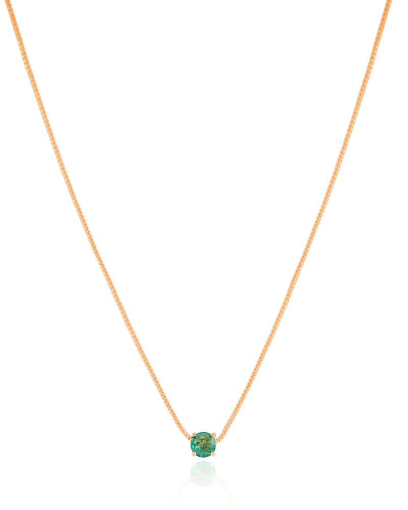 Gargantilha Veneziana Ponto de Luz Turmalina 5 mm Banhado a Ouro 18K - 45 cm