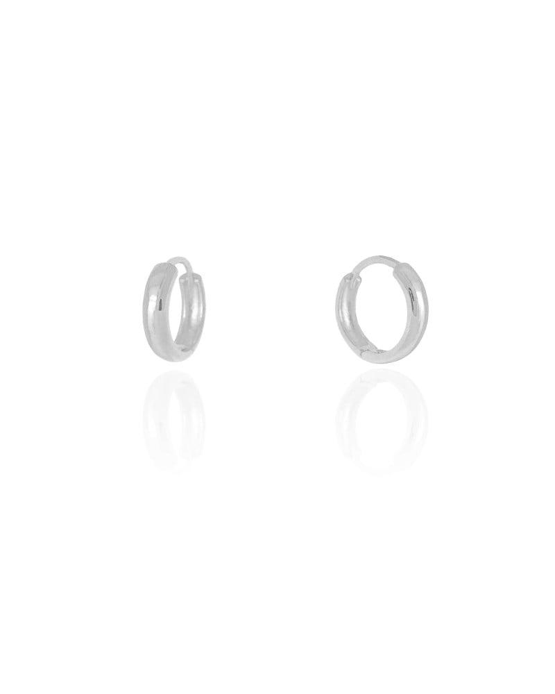 Brinco Argola Click Lisa 1.4 cm Ródio Branco