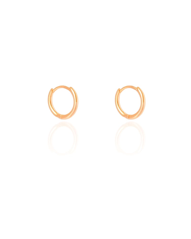 Brinco Argola Click Lisa 1.3 cm Banhado a Ouro 18K