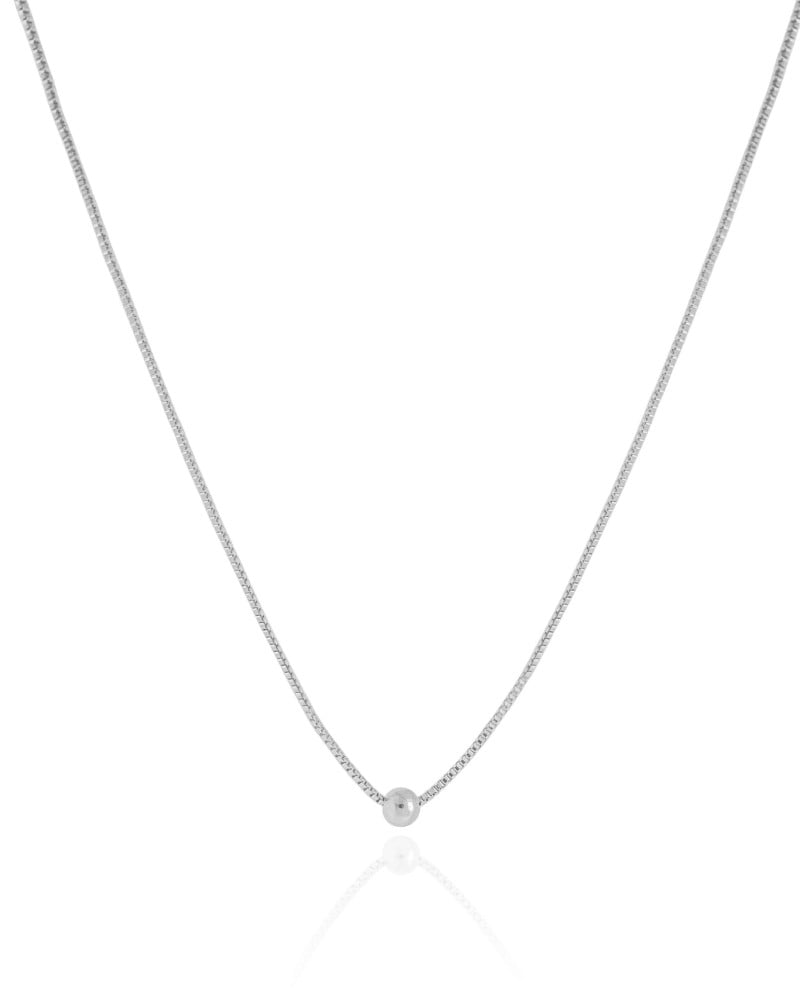Gargantilha Infantil Veneziana Bolinha Lisa 4 mm Ródio Branco